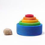 Rainbow Wooden Stacking Bowls - Blue