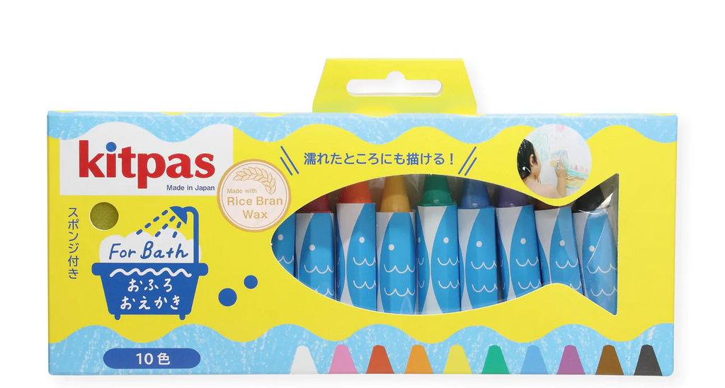 Kitpas Bath Crayons Set/10 with Sponge