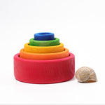 Rainbow Wooden Stacking Bowls - Red