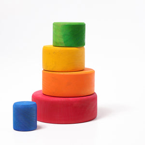 Rainbow Wooden Stacking Bowls - Red