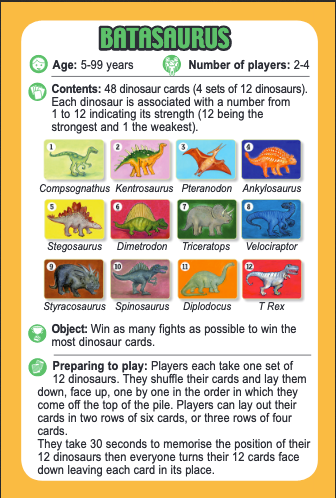 Batasaurus Card Game