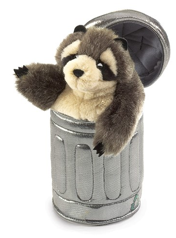 Raccoon in a Garbage Can Puppet