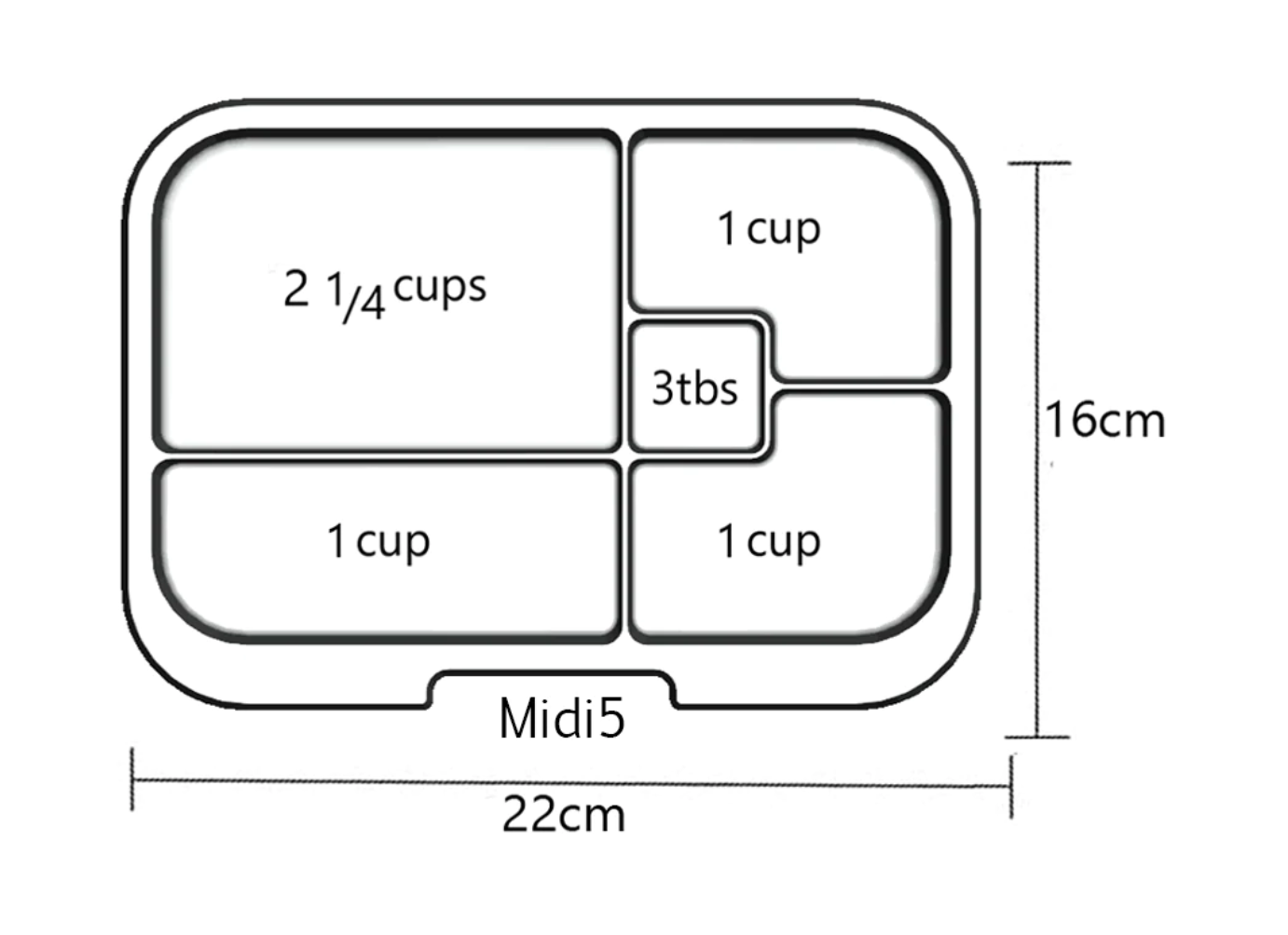 Midi5 Munchbox Tray
