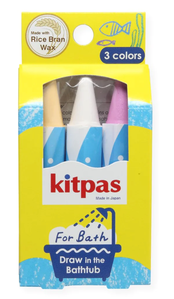Kitpas Bath Crayons Set/3 Yellow, White and Pink