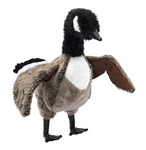 a plush canada goose on a white background